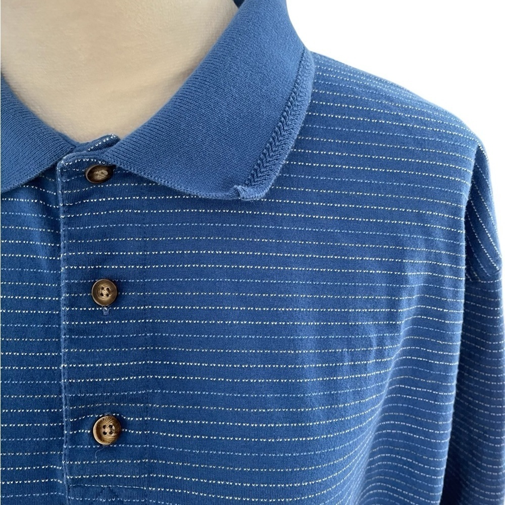 Greg Norman Men’s XL Blue White Polo Golf Shirt Fine Cotton - Picture 2 of 6